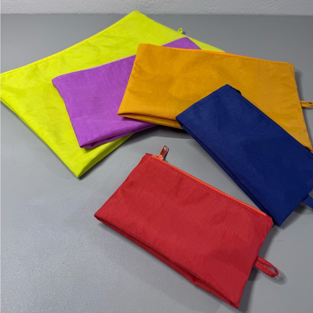 Handmade Nylon Go Pouch Set Solid Colored Set  3 for $40